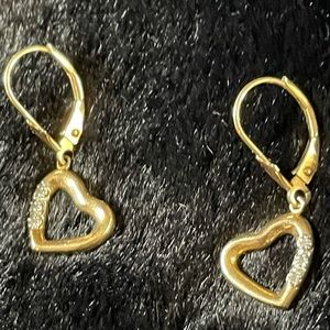 🔥Vintage 10K CI Diamond Heart Danglers